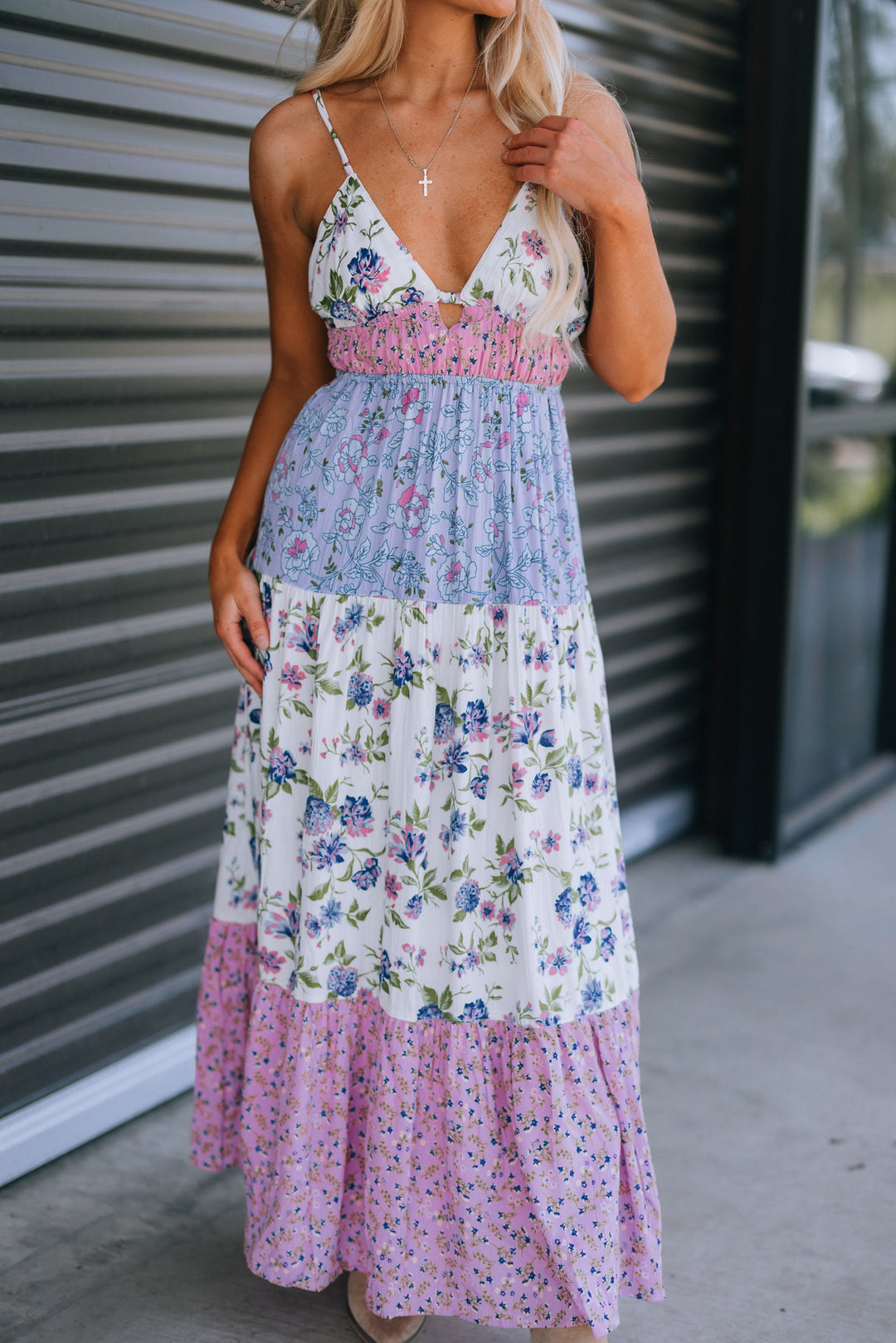 Priscilla Patchwork Floral Maxi Dress Priscilla Patchwork Floral Maxi Dress