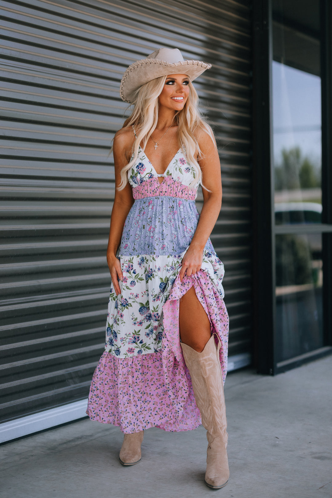 Priscilla Patchwork Floral Maxi Dress Priscilla Patchwork Floral Maxi Dress