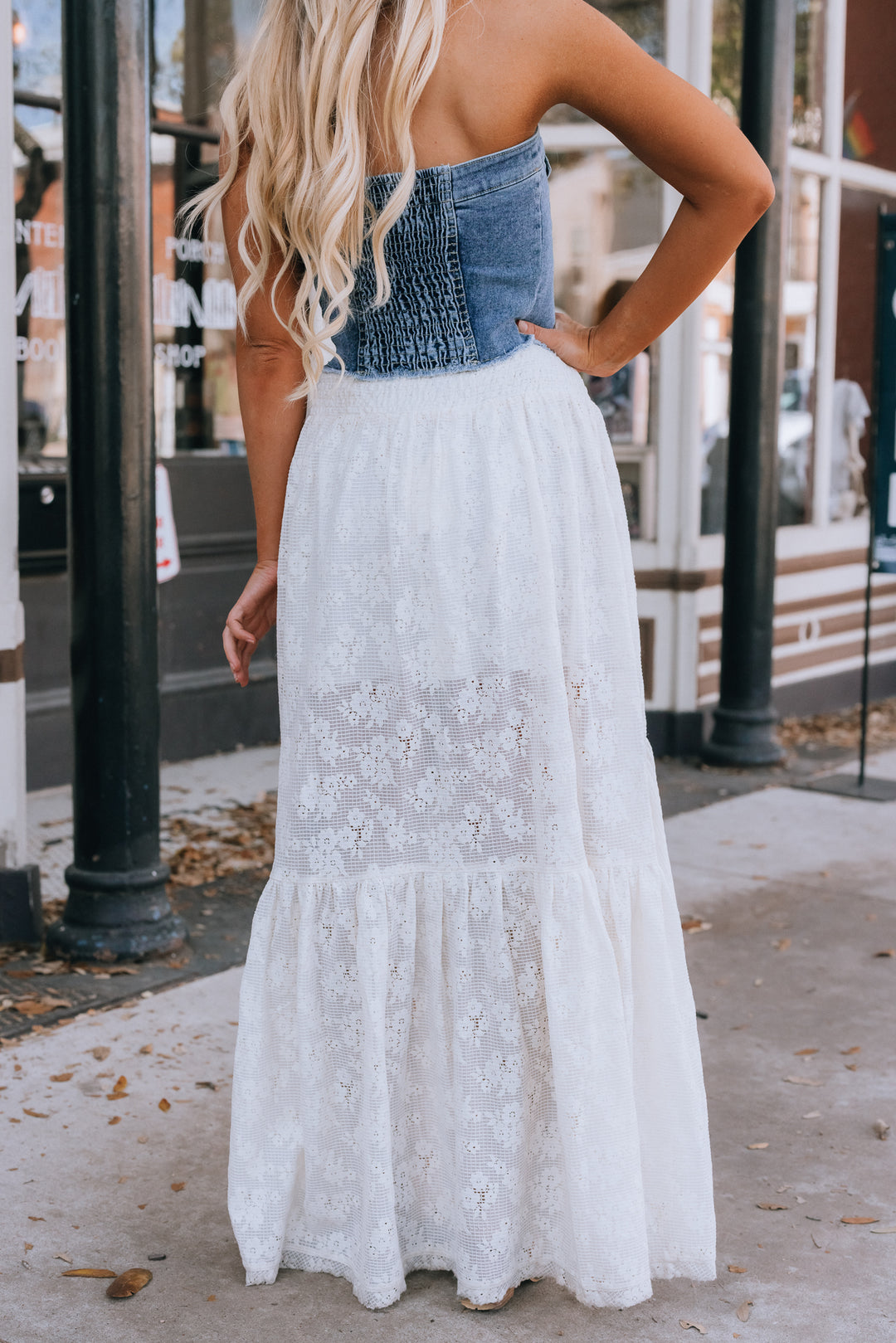 miranda maxi denim dress Alice + Olivia Miranda Denim Maxi Dress - Blue
