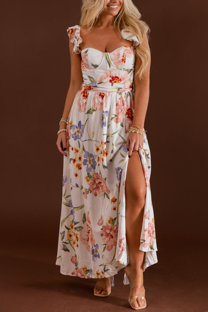 Savannah Floral Watercolor Midi Dress