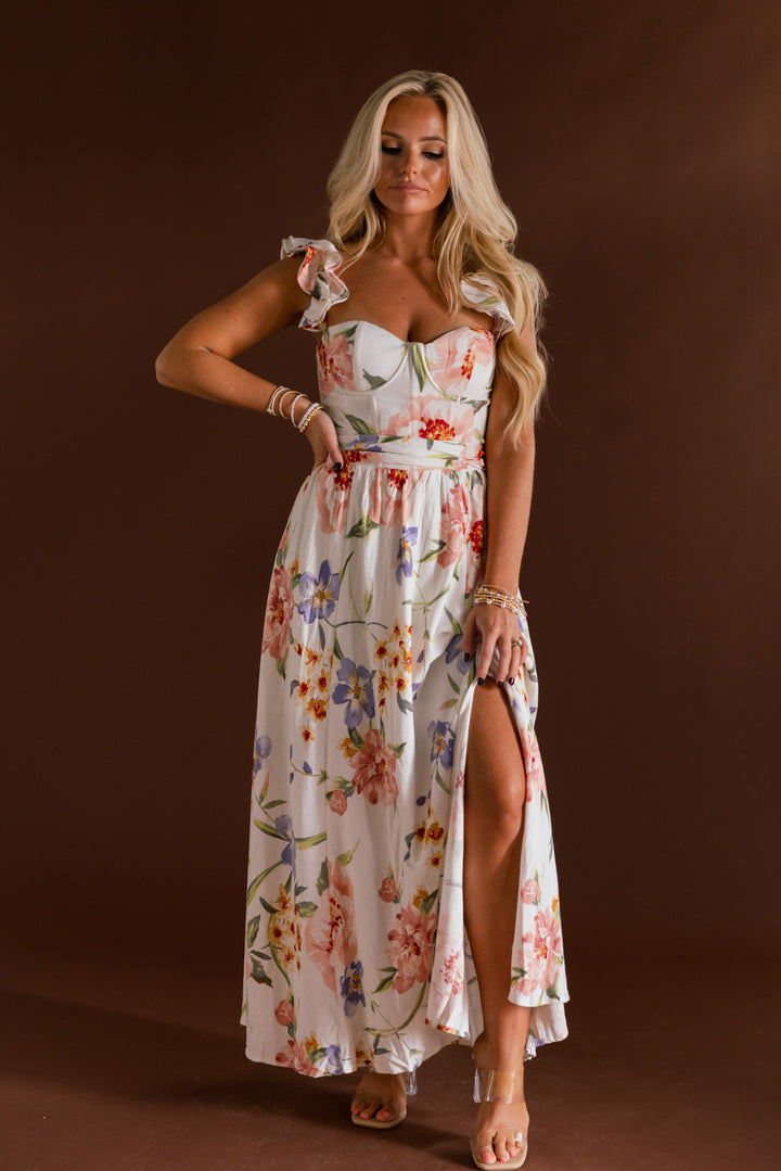 Savannah Floral Watercolor Midi Dress