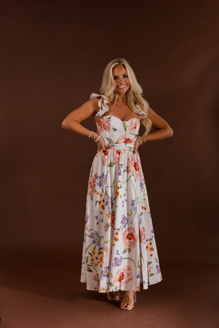 Savannah Floral Watercolor Midi Dress
