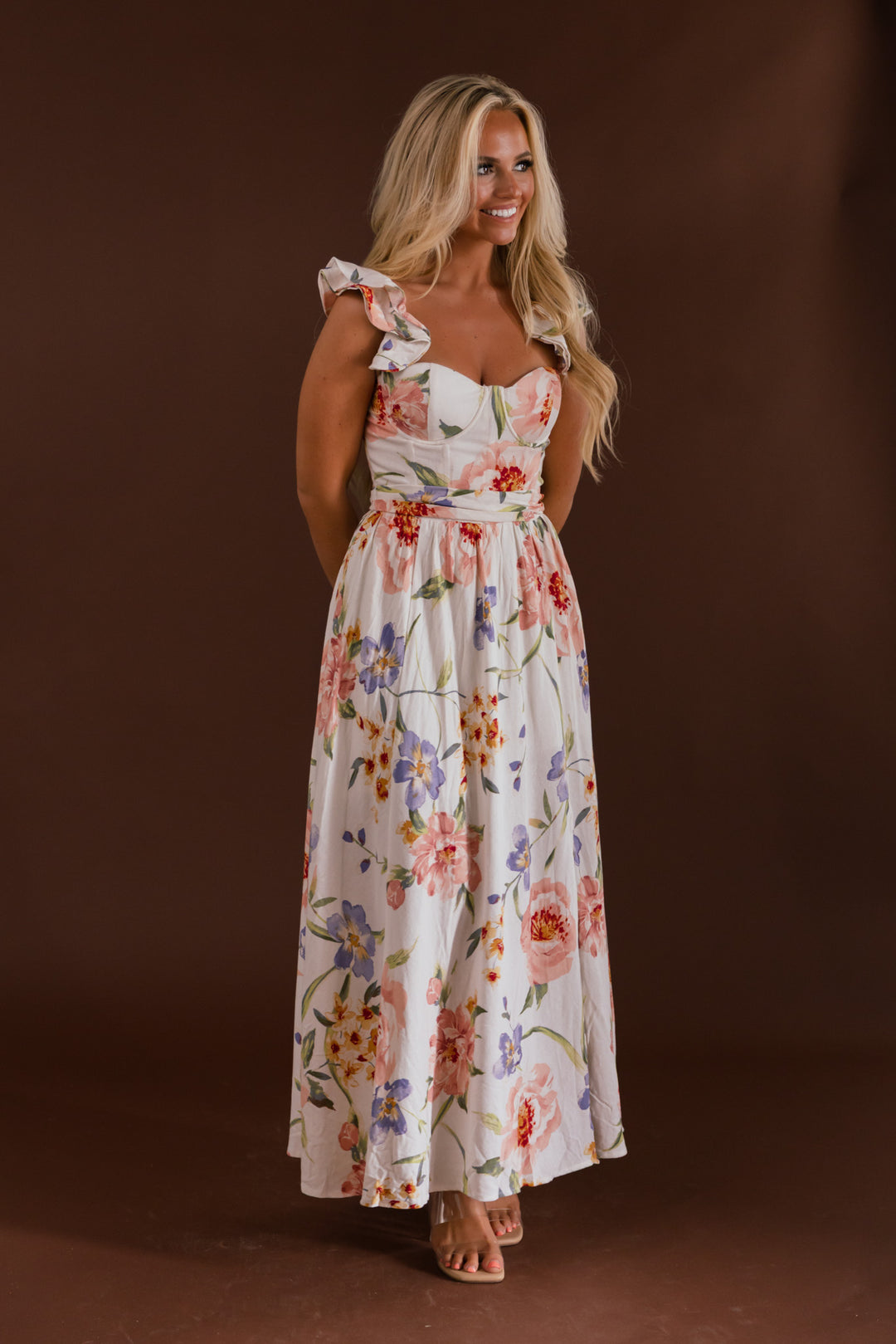 Savannah Floral Watercolor Midi Dress