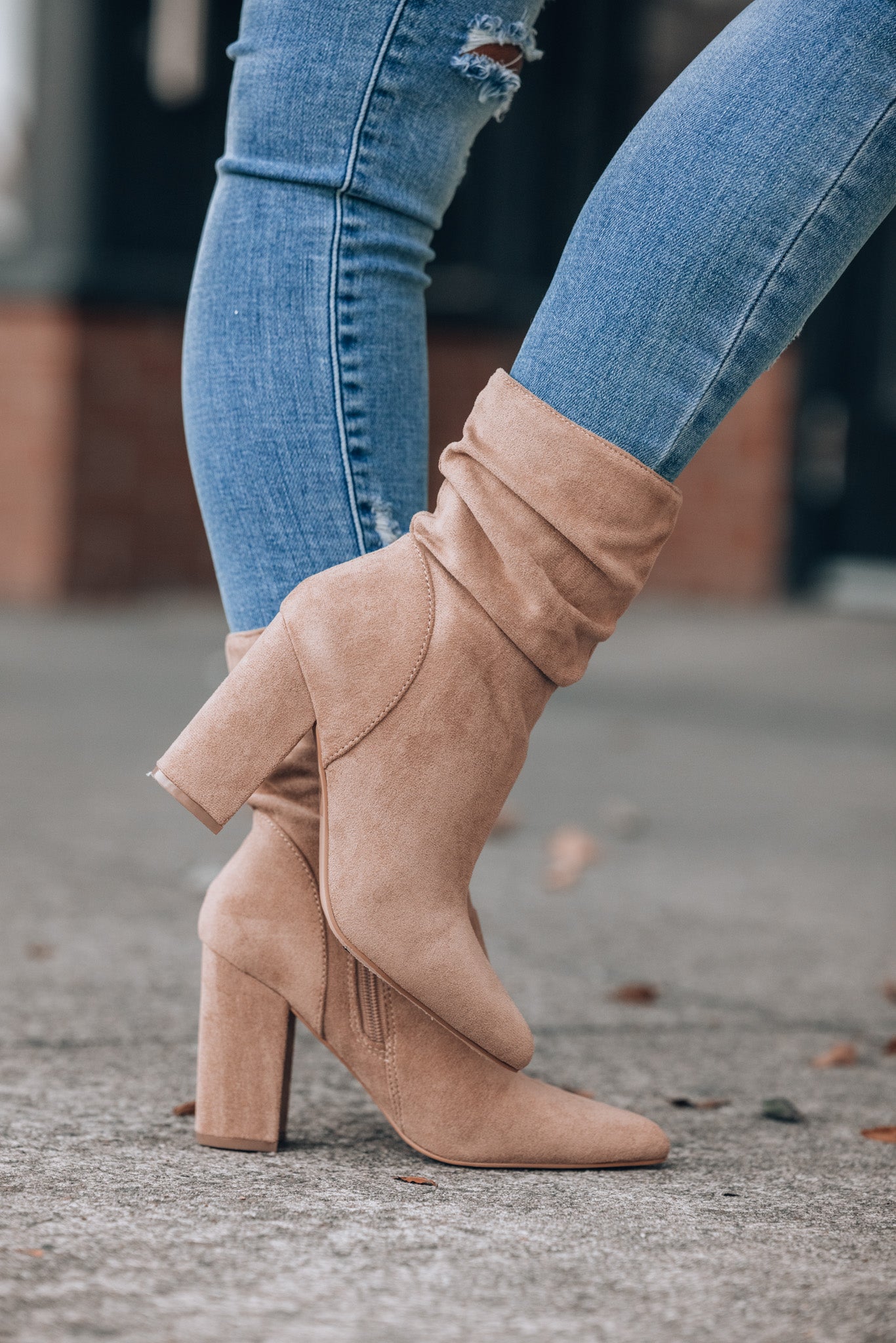 Chrissy Slouch Boot (Taupe) FINAL SALE