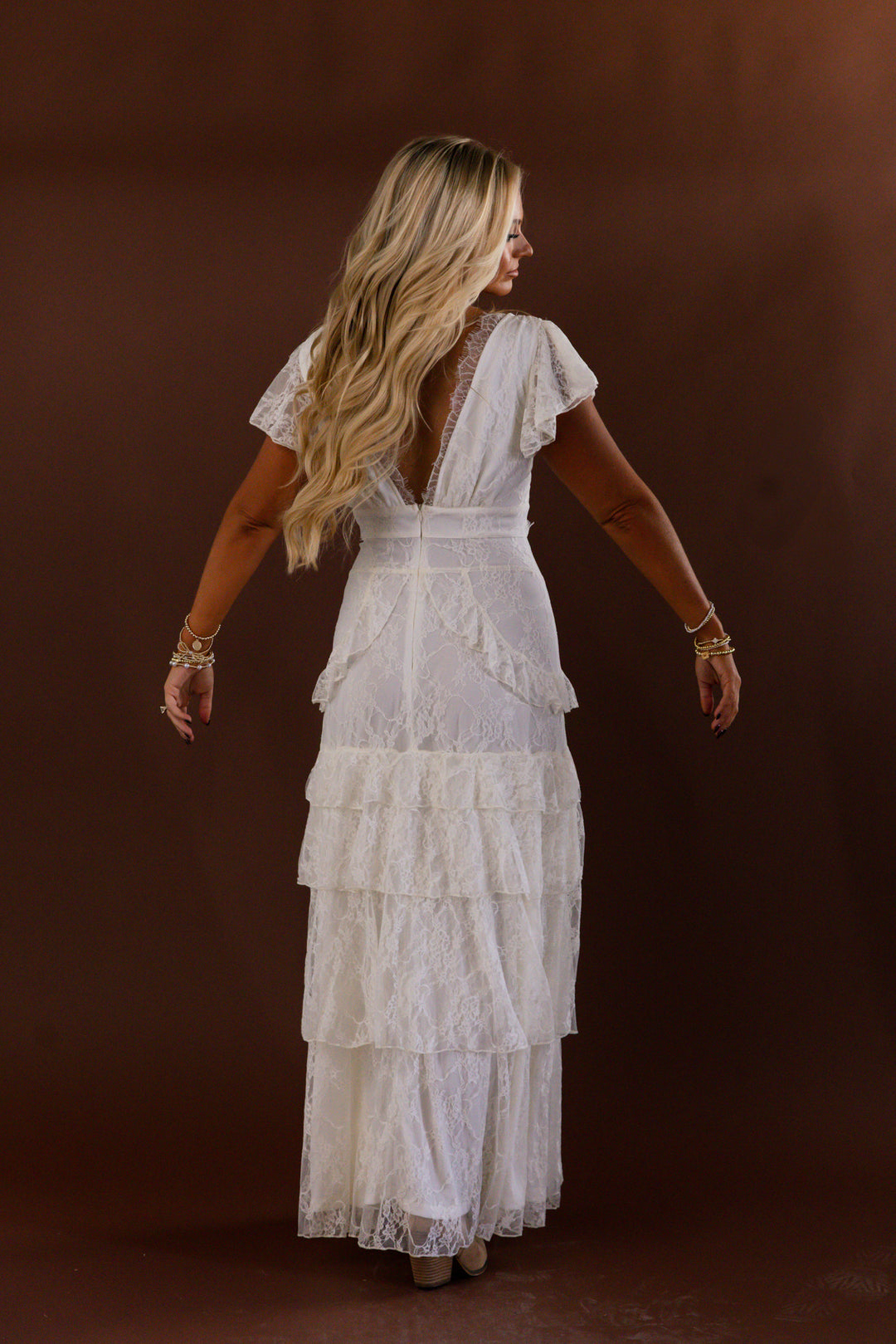 Ivory Daydream Lace Maxi Dress