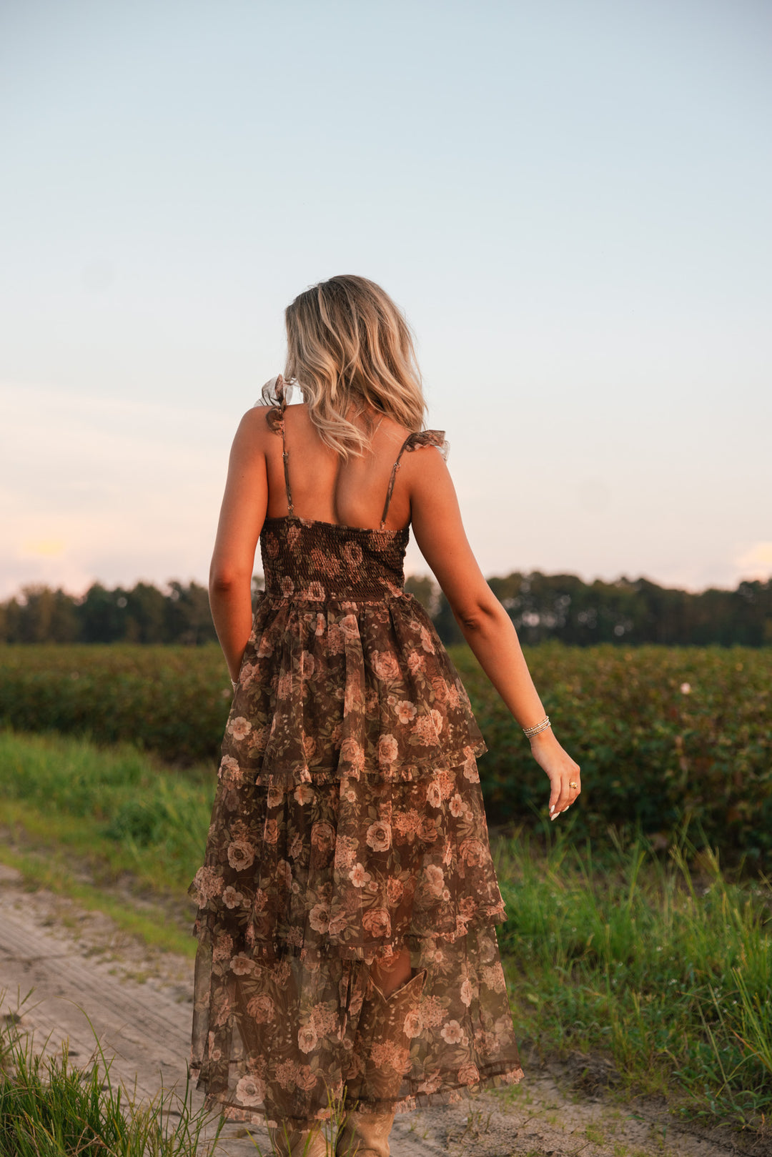 Harvest Moon Ruffle Midi Dress