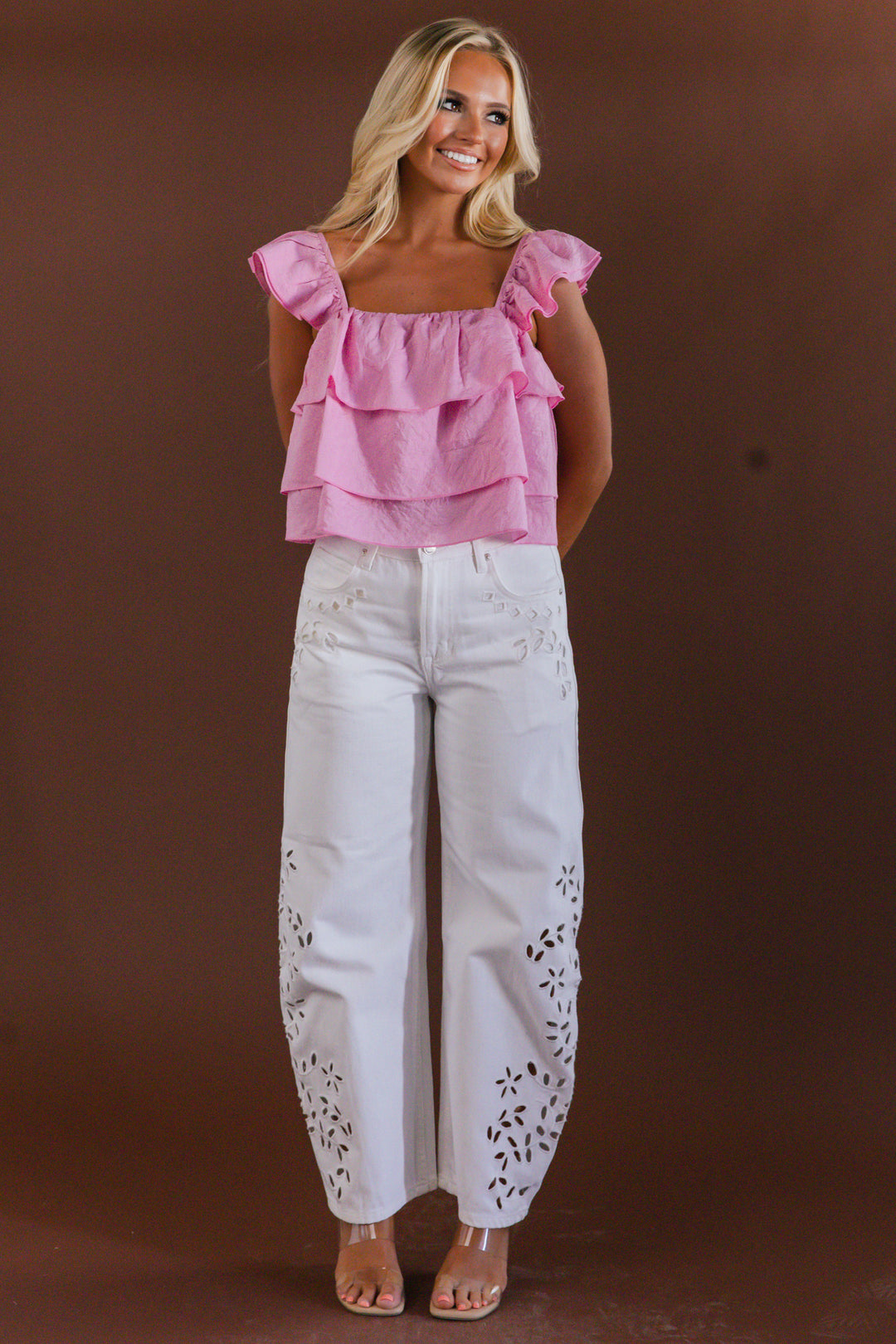 Pretty in Pink Ruffle Top