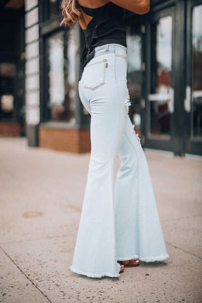 Rodeo Distressed Bell Bottoms (Light Wash)