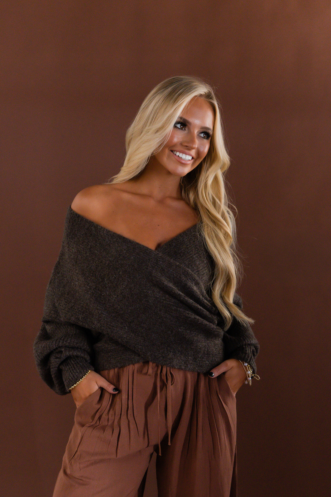 Soft Spoken Wrap Sweater (Ash)