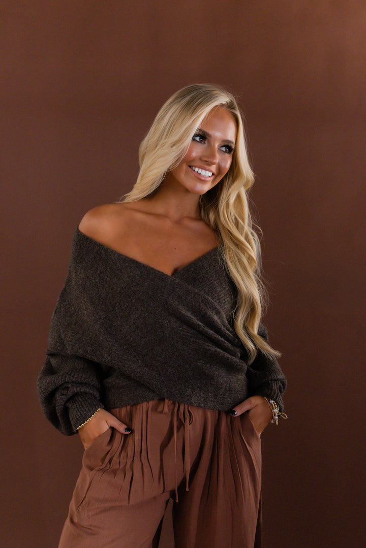 Soft Spoken Wrap Sweater (Ash)