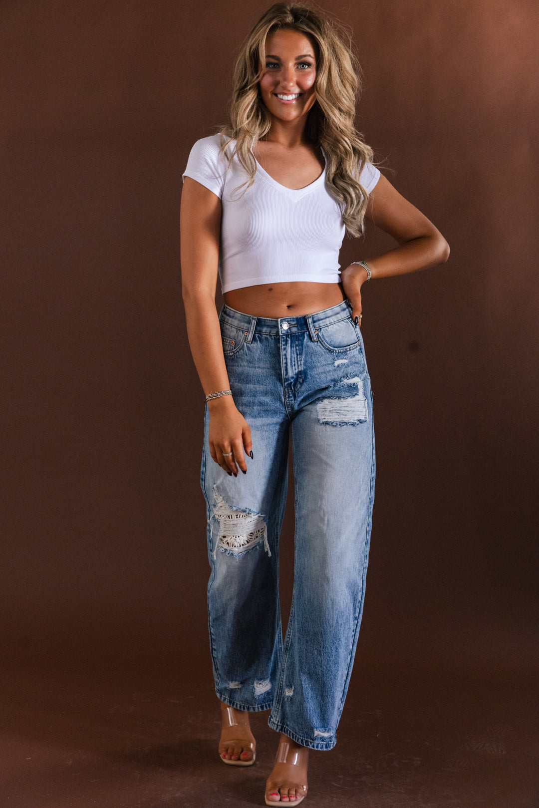 Crochet Renegade Barrel Jeans