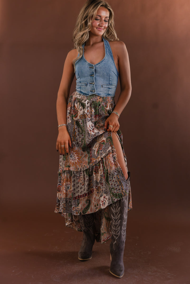 Free Spirit Paisley Maxi Skirt