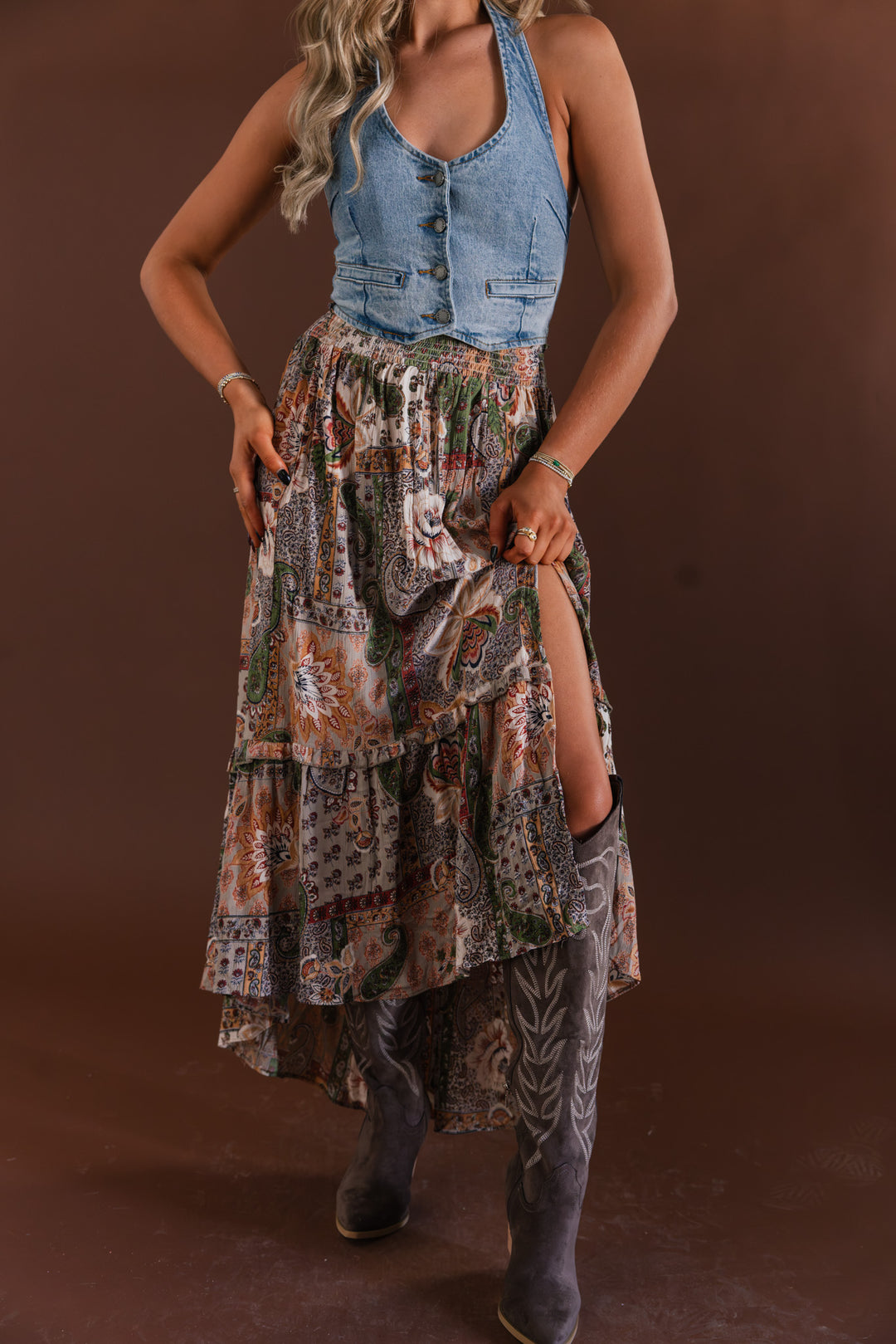 Free Spirit Paisley Maxi Skirt