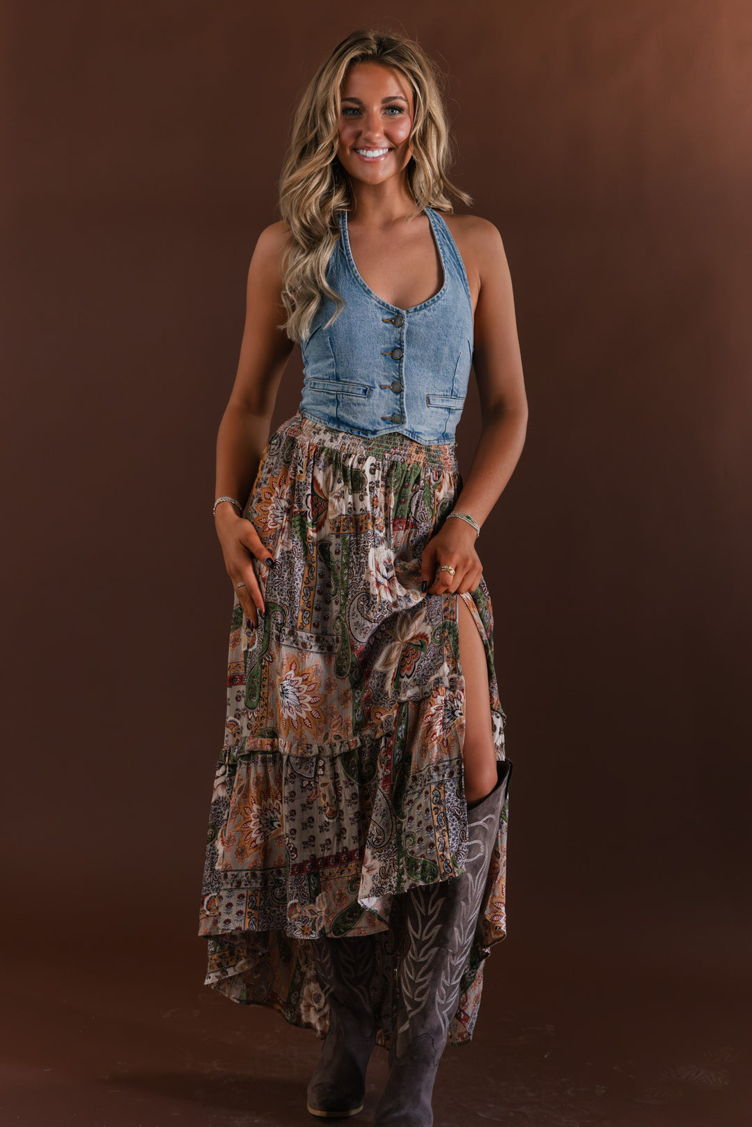 Free Spirit Paisley Maxi Skirt