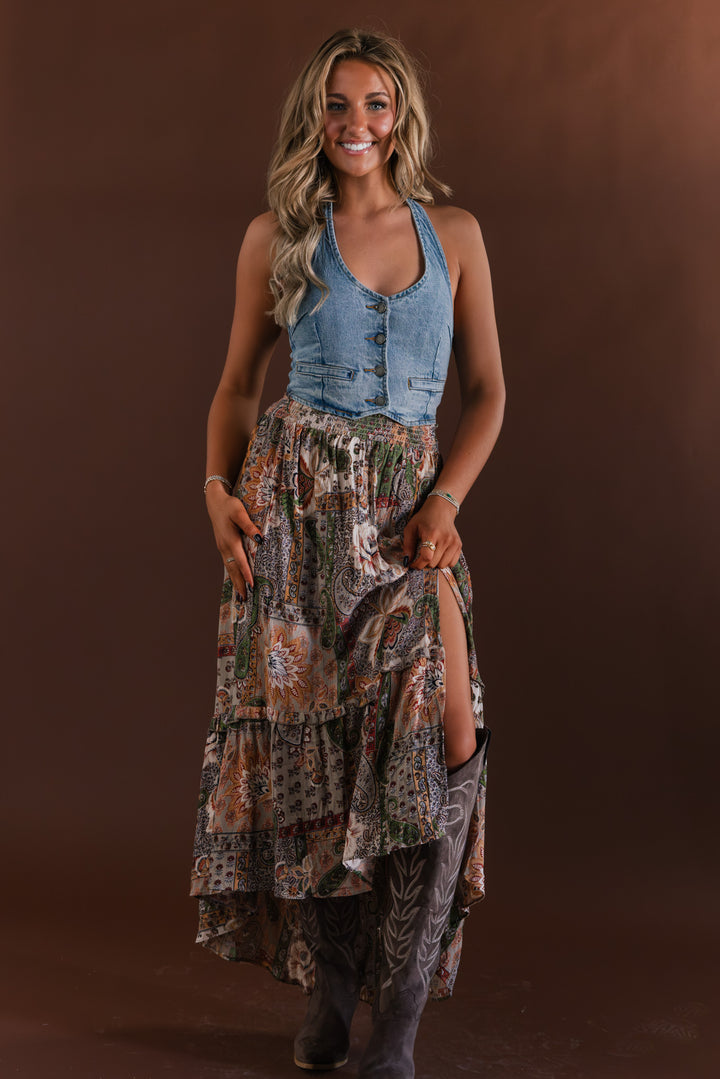 Free Spirit Paisley Maxi Skirt