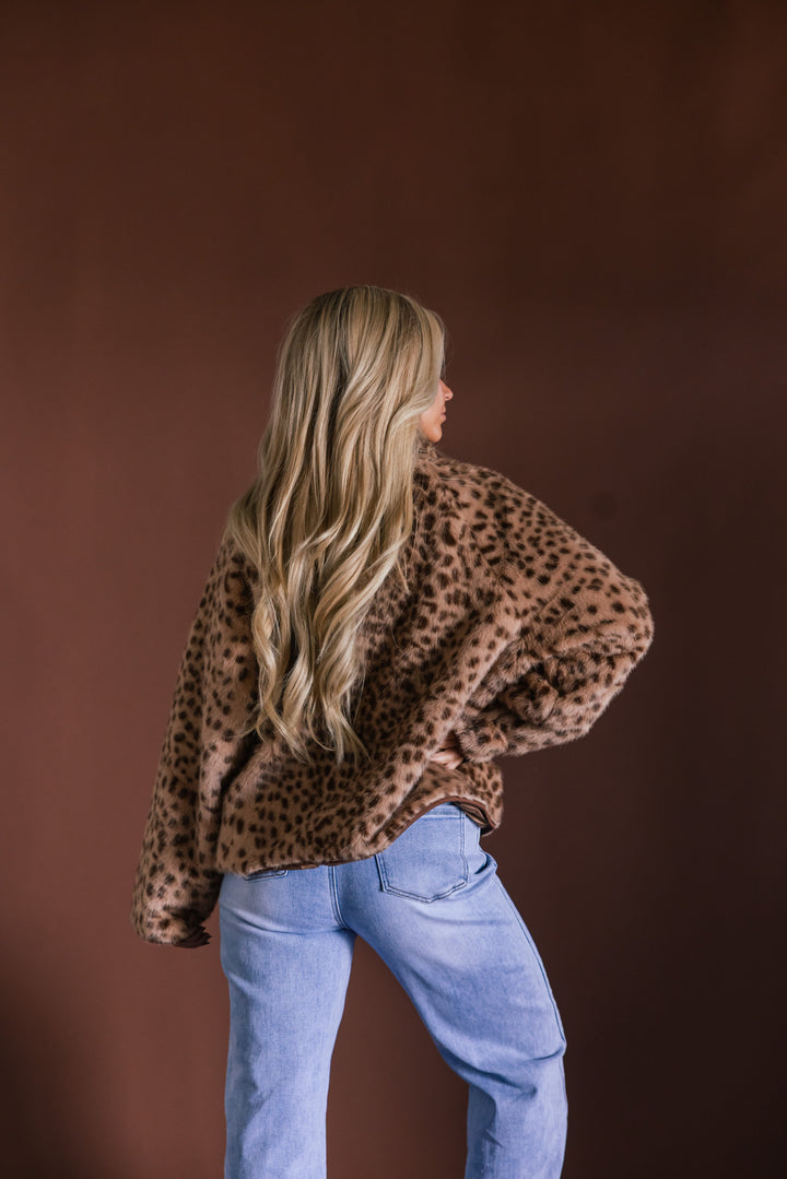 Wild Side Cozy Faux Fur Leopard Pullover