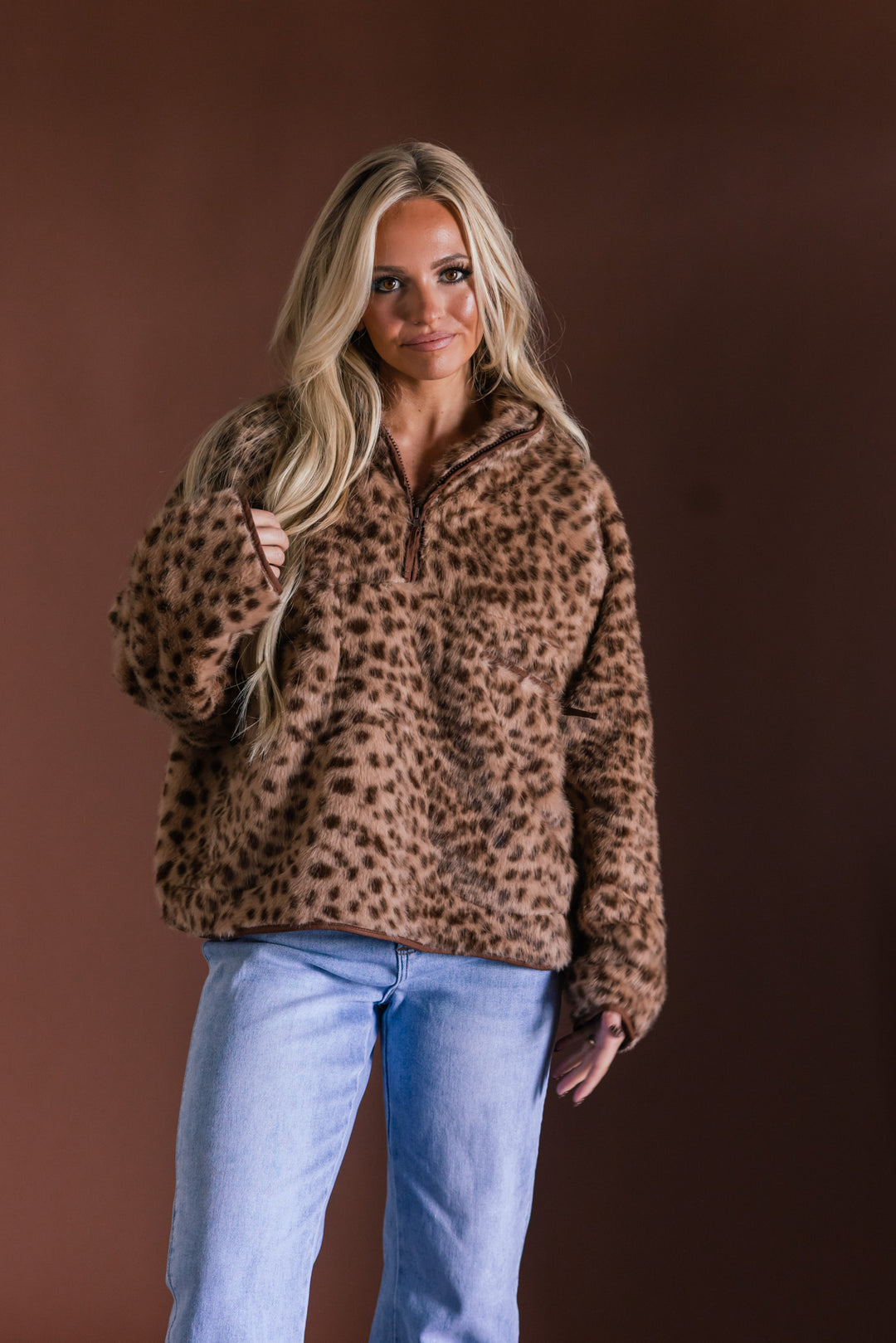 Wild Side Cozy Faux Fur Leopard Pullover