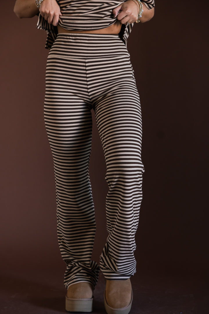 Mocha Mood Striped Lounge Set