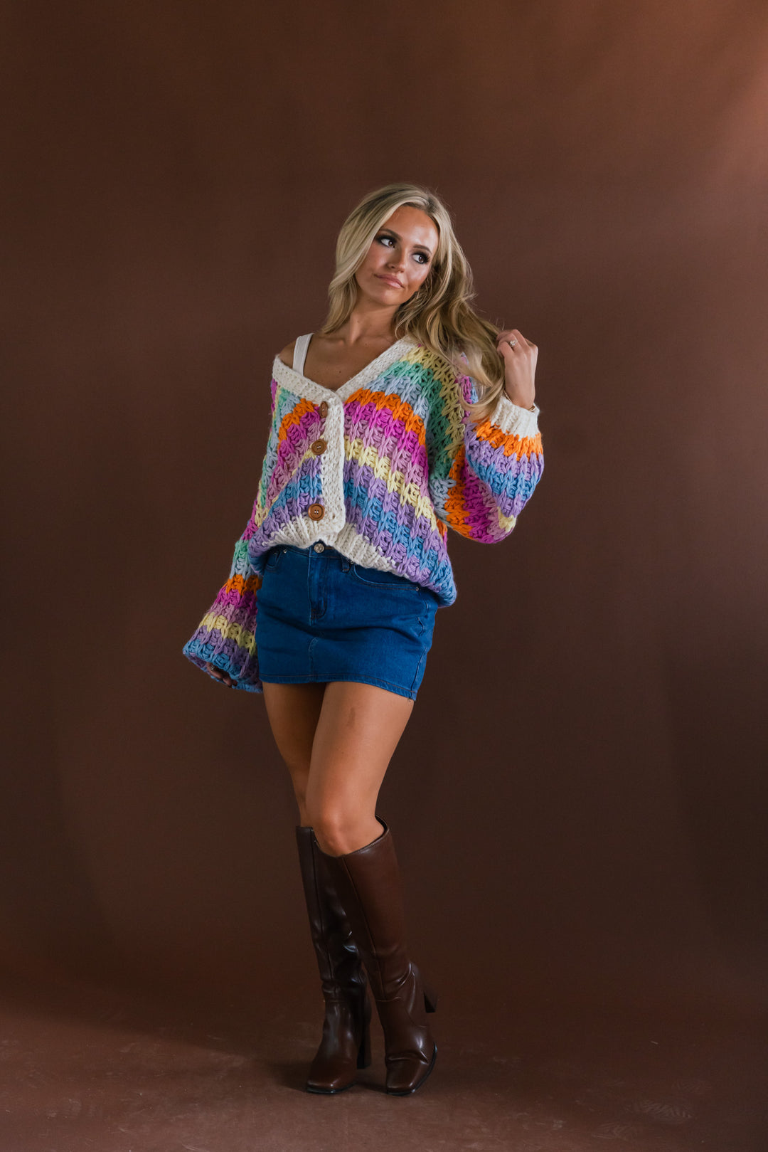 Chasing Rainbows Chunky Knit Cardigan