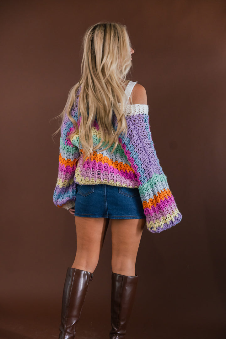 Chasing Rainbows Chunky Knit Cardigan