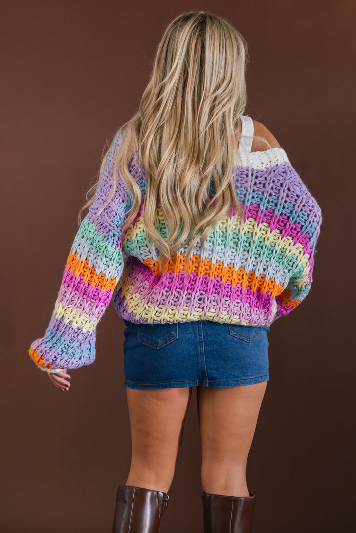 Chasing Rainbows Chunky Knit Cardigan
