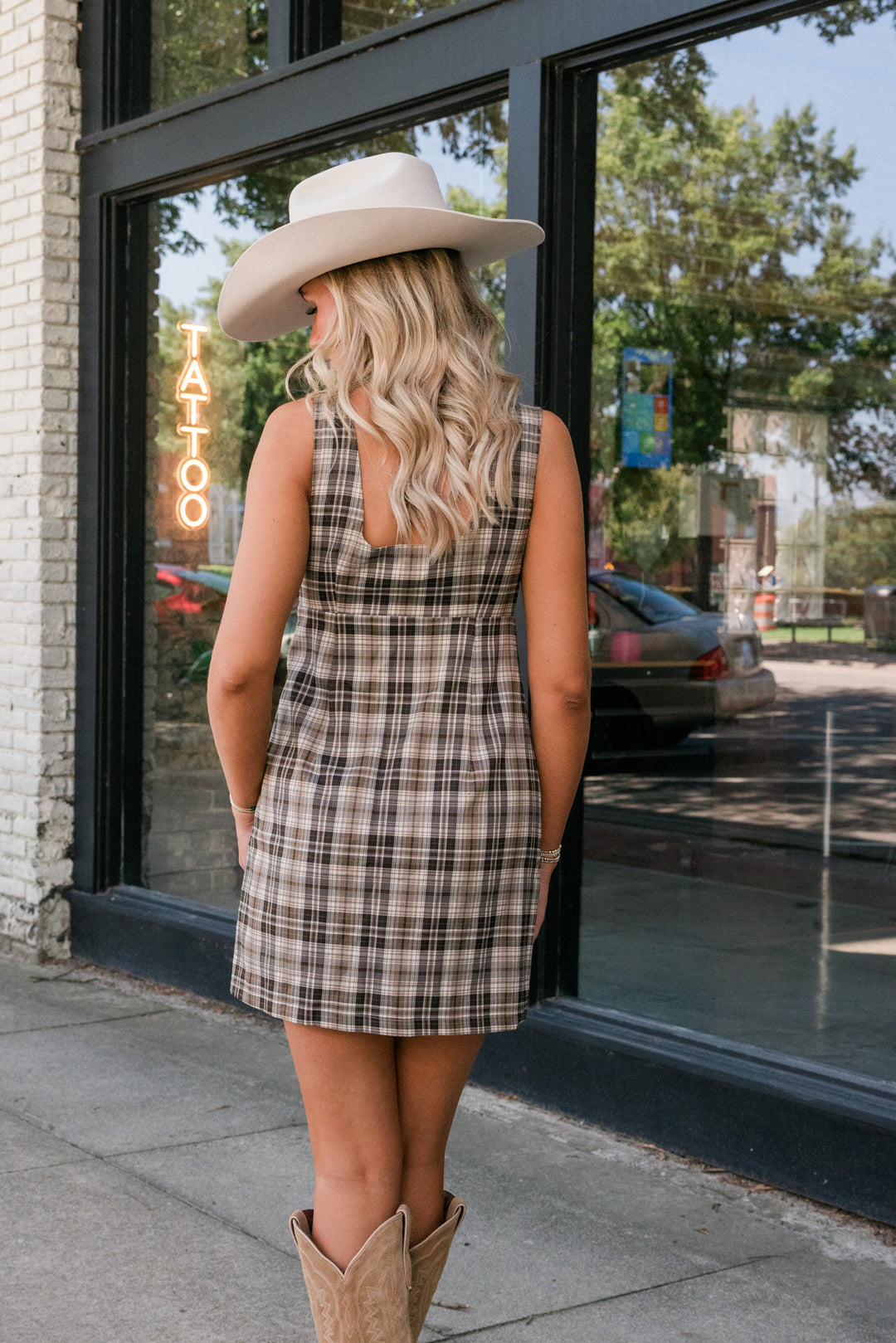 Alexa Plaid Mini Dress