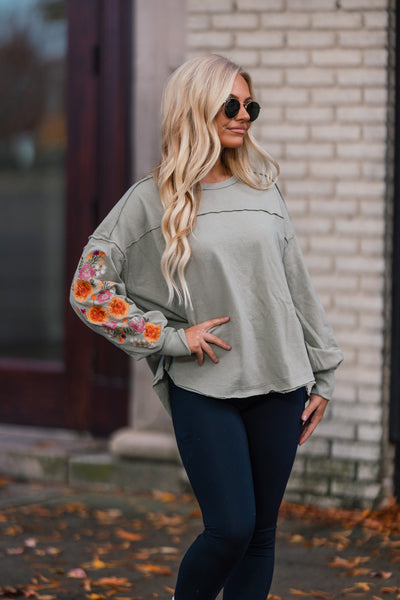Enchanted Embroidered Long Sleeve Top FINAL SALE