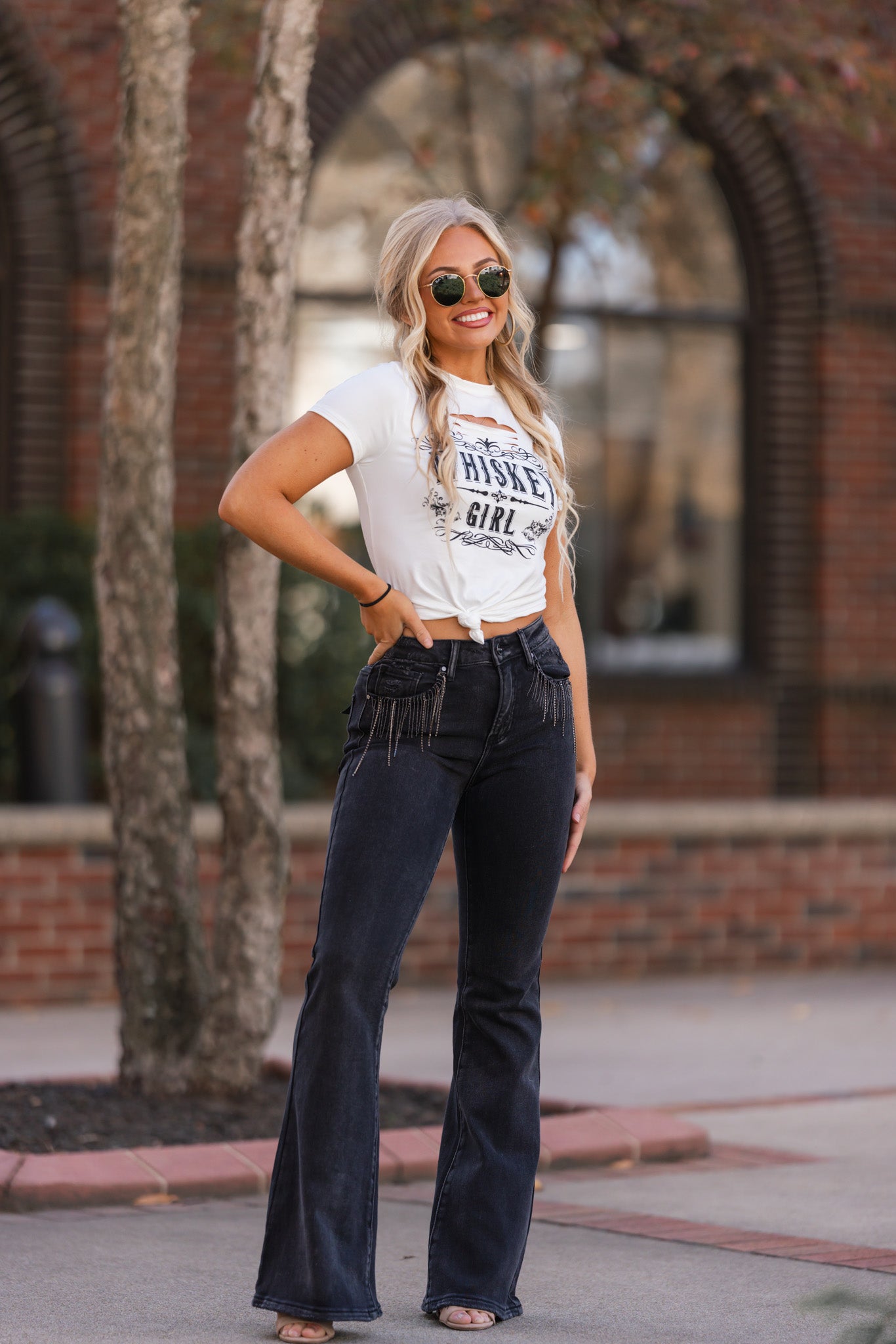 After Party Rhinestone Flare Jeans