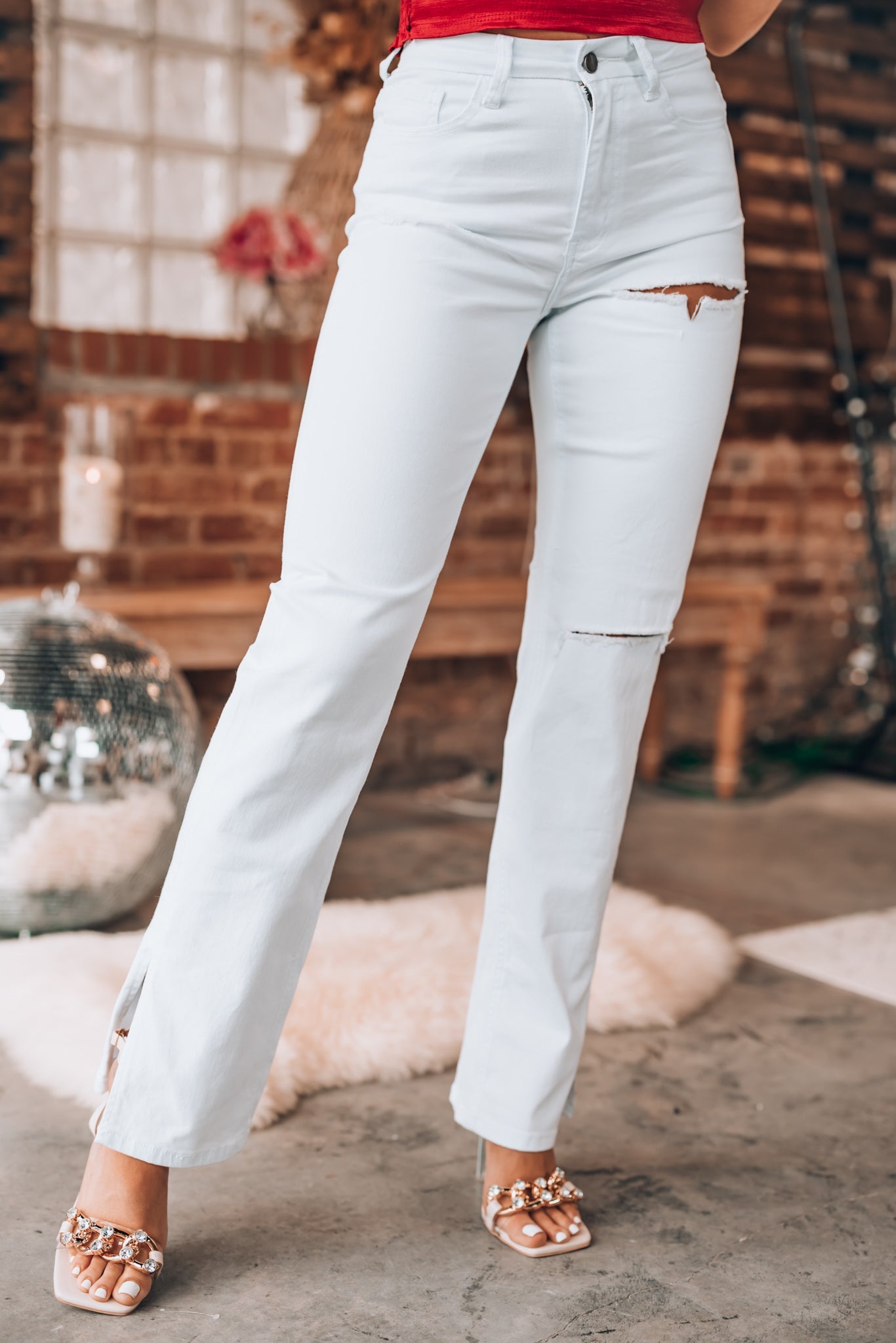 Houston Relaxed Jeans (White) FINAL SALE