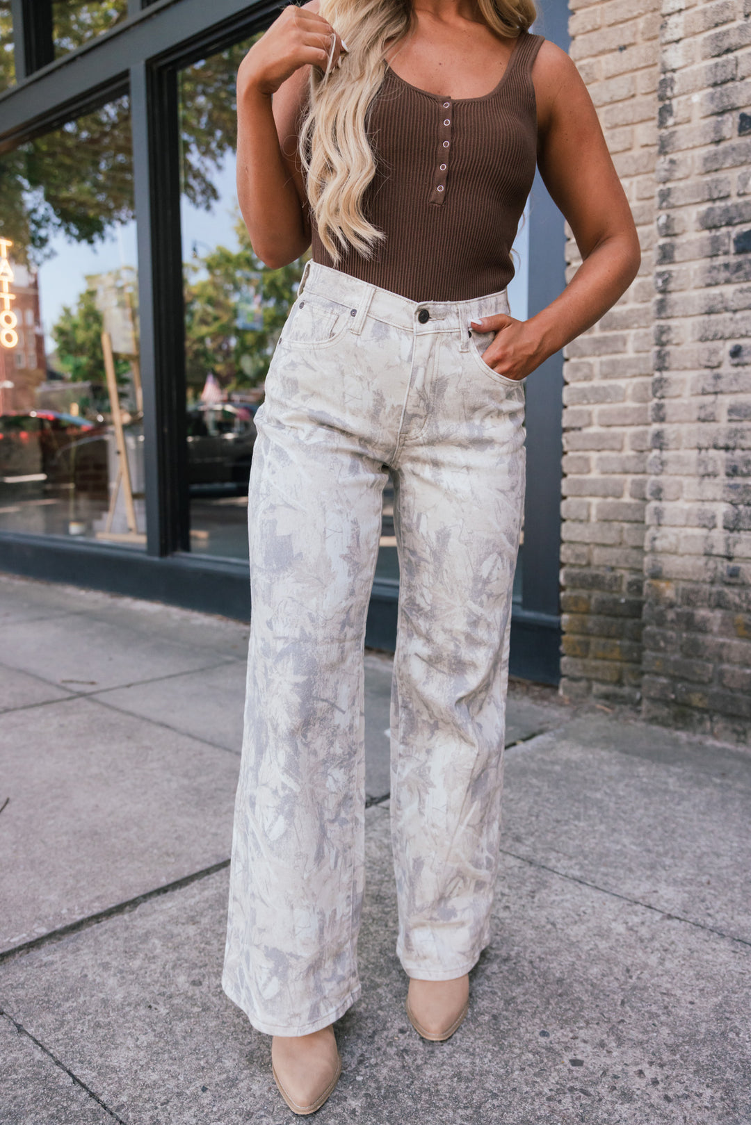 The Woodland Haze Printed Jeans