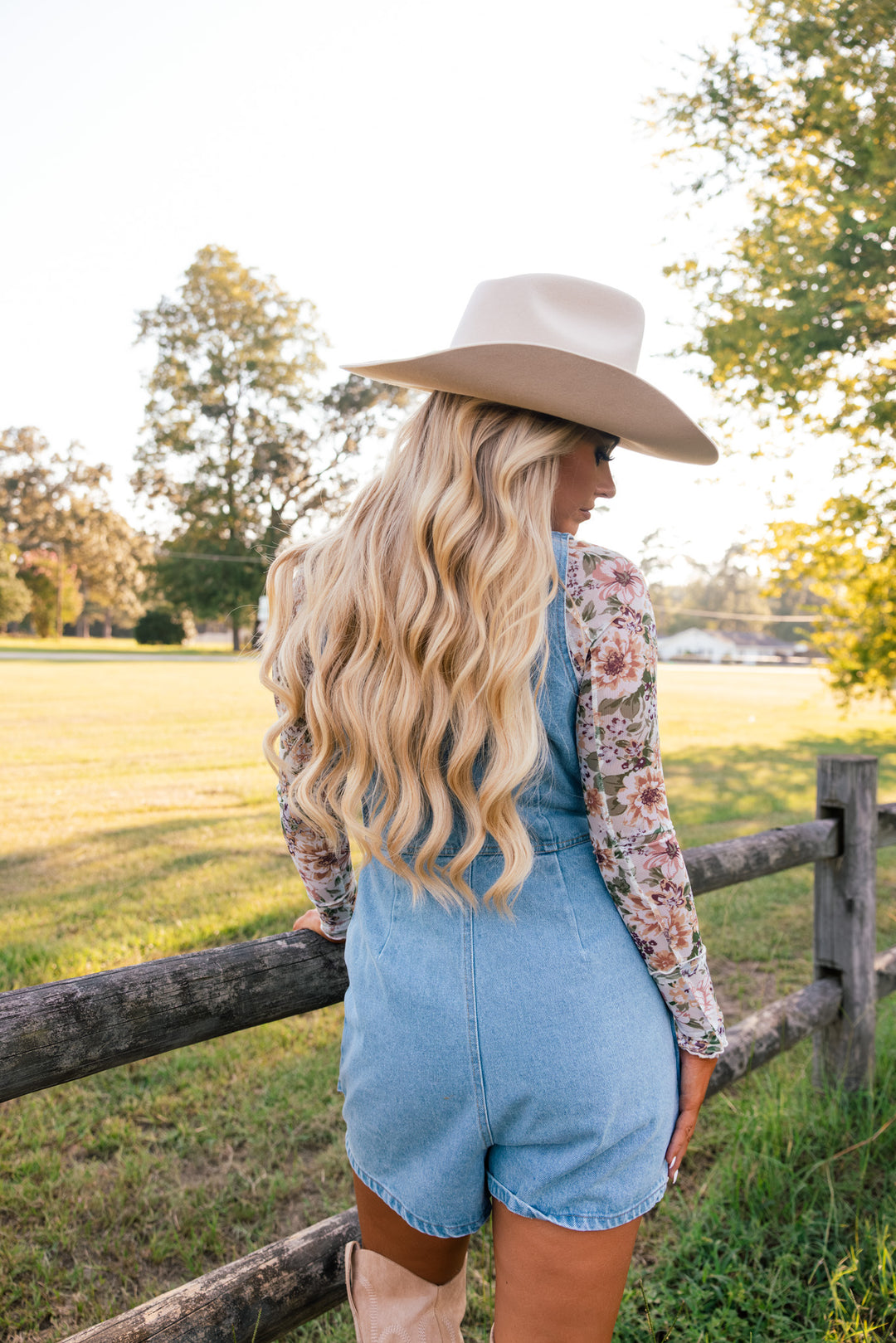 Wild Mustang Denim Vest Romper