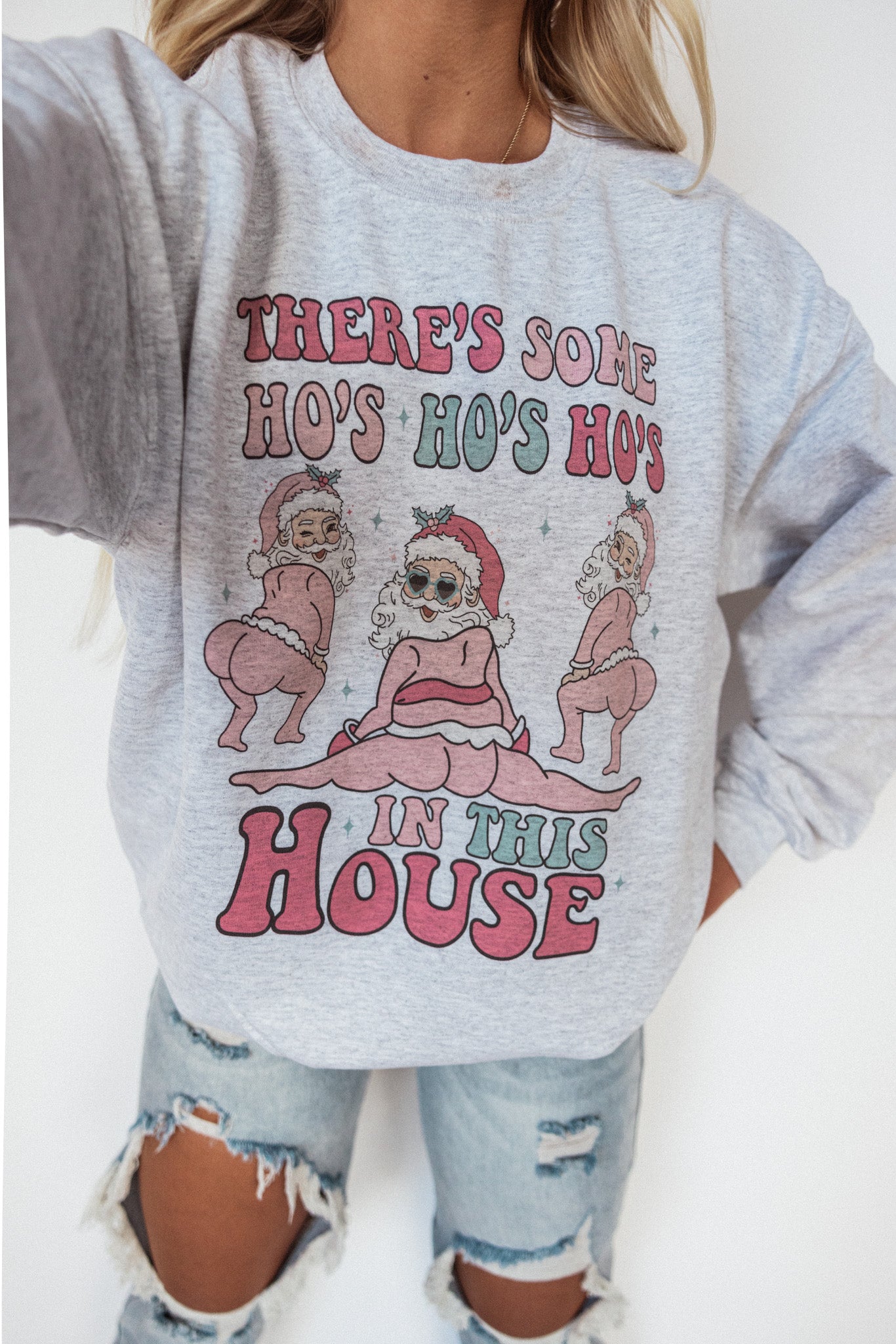 Ho's Ho's Ho's In This House Graphic Sweater