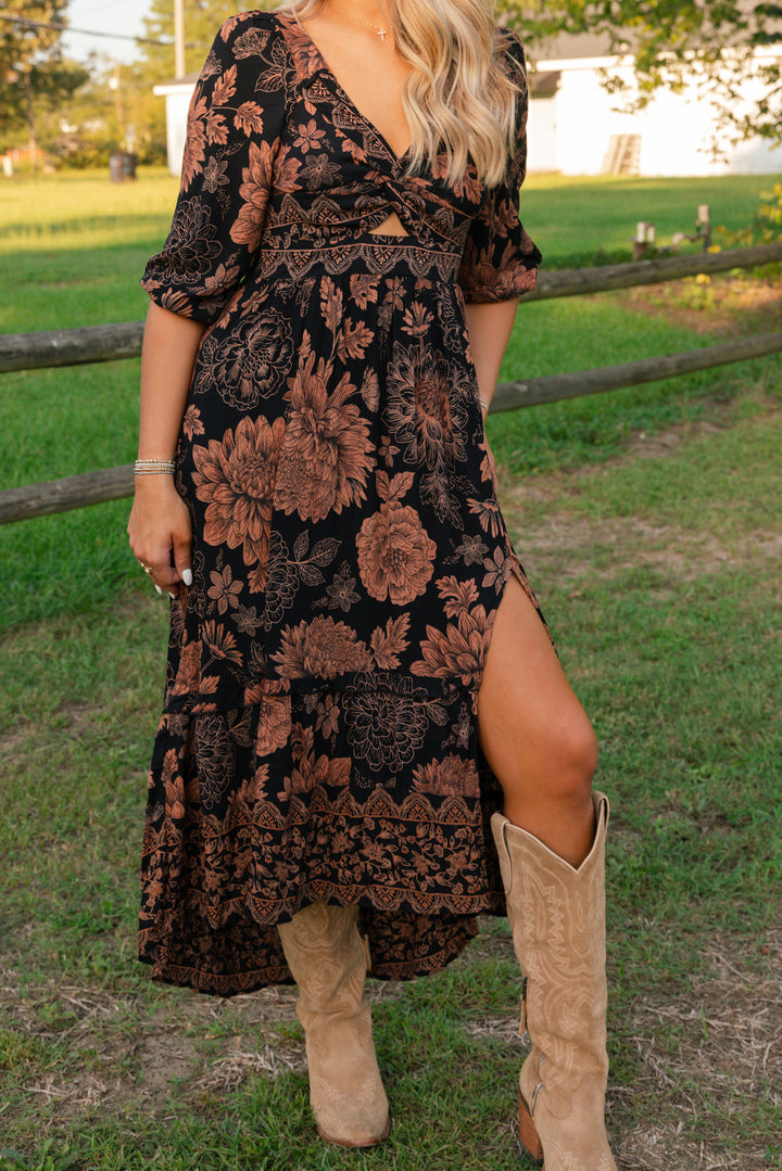 Prairie Rose Floral Maxi Dress