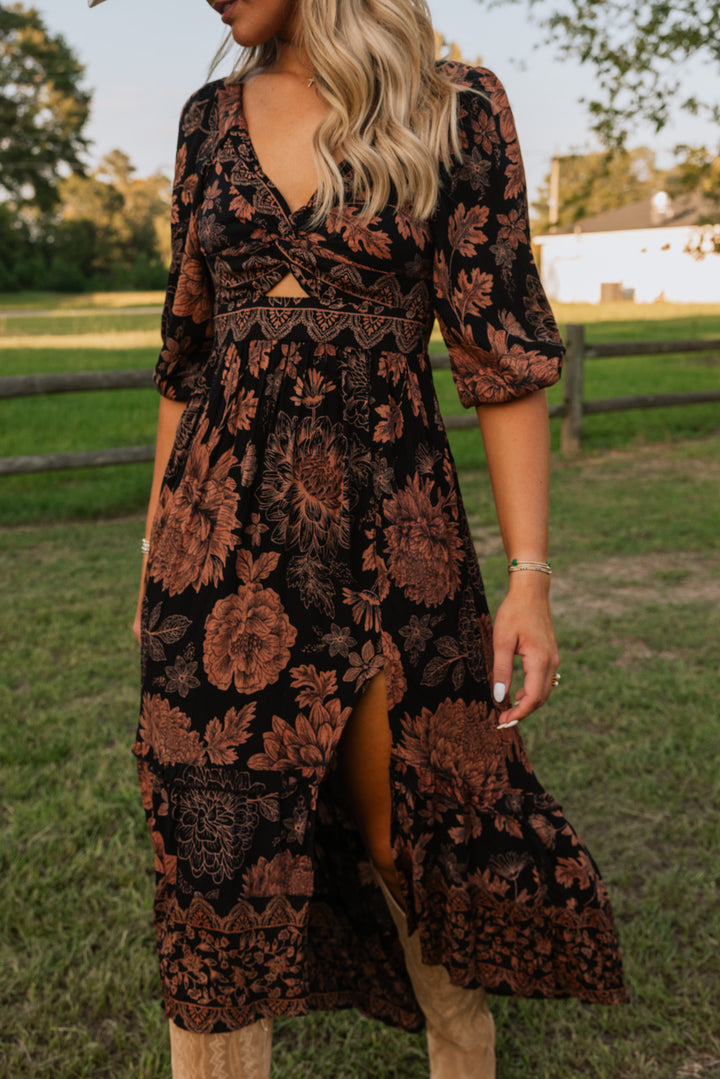 Prairie Rose Floral Maxi Dress