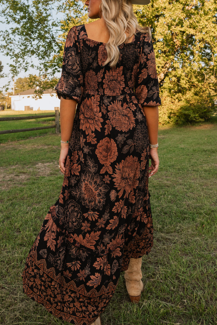 Prairie Rose Floral Maxi Dress