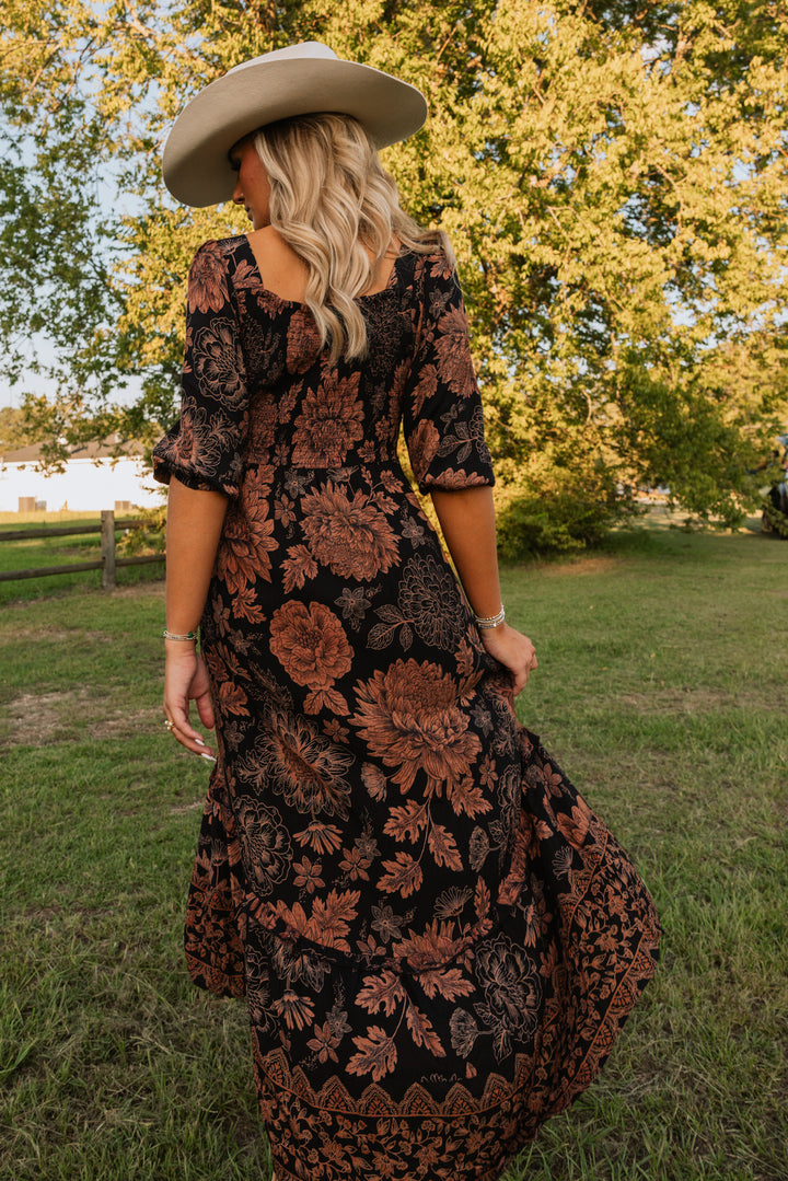 Prairie Rose Floral Maxi Dress