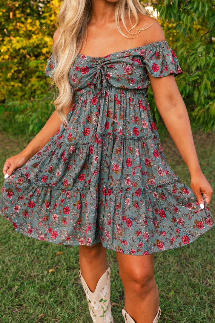 Western Skies Floral Mini Dress