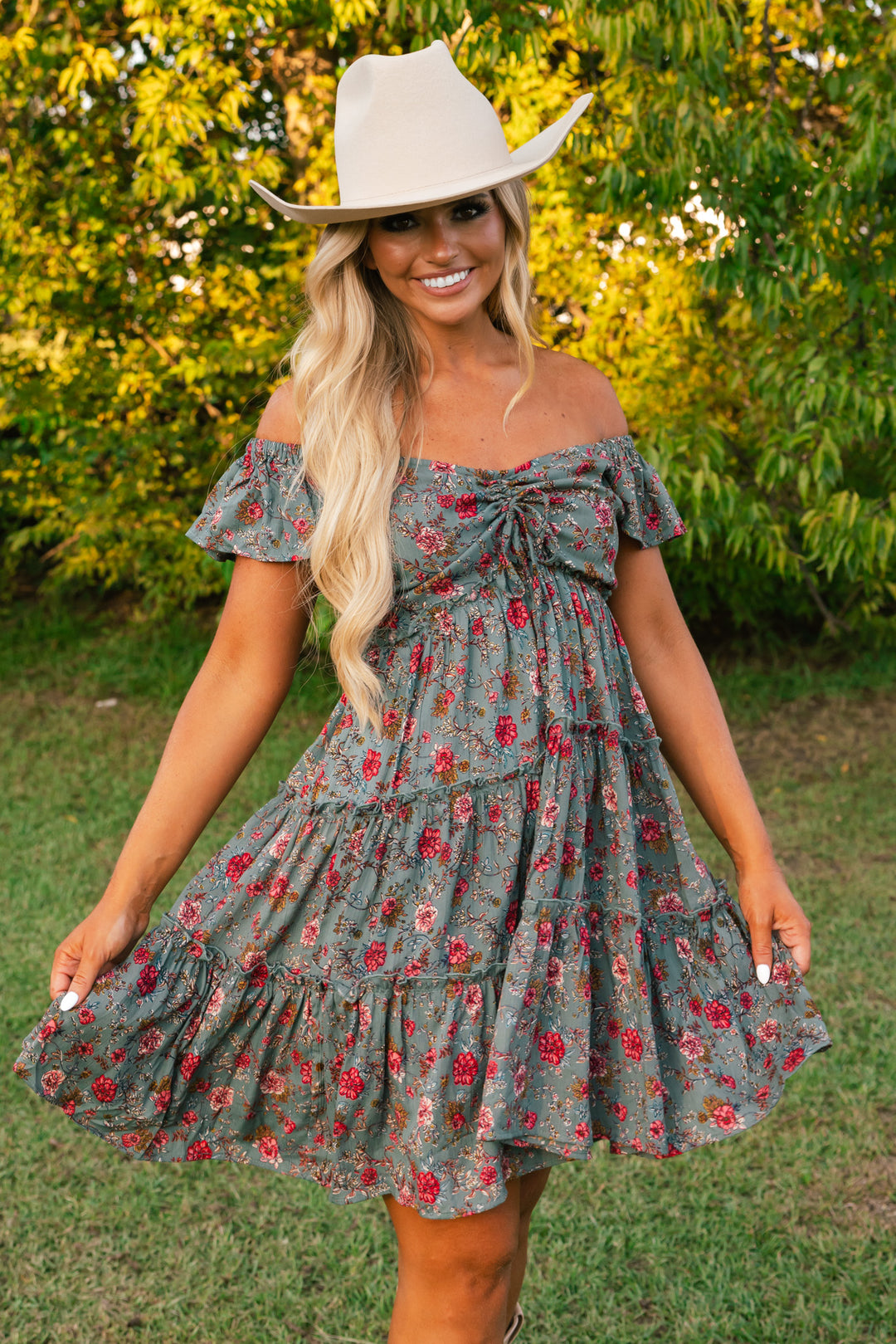 Western Skies Floral Mini Dress