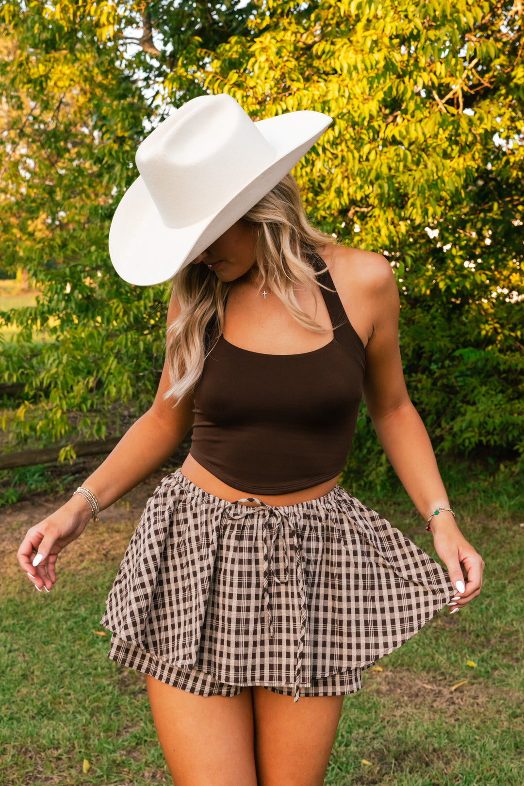 The Double Take Halter Top (Brown)