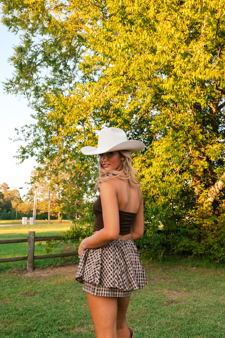 The Double Take Halter Top (Brown)