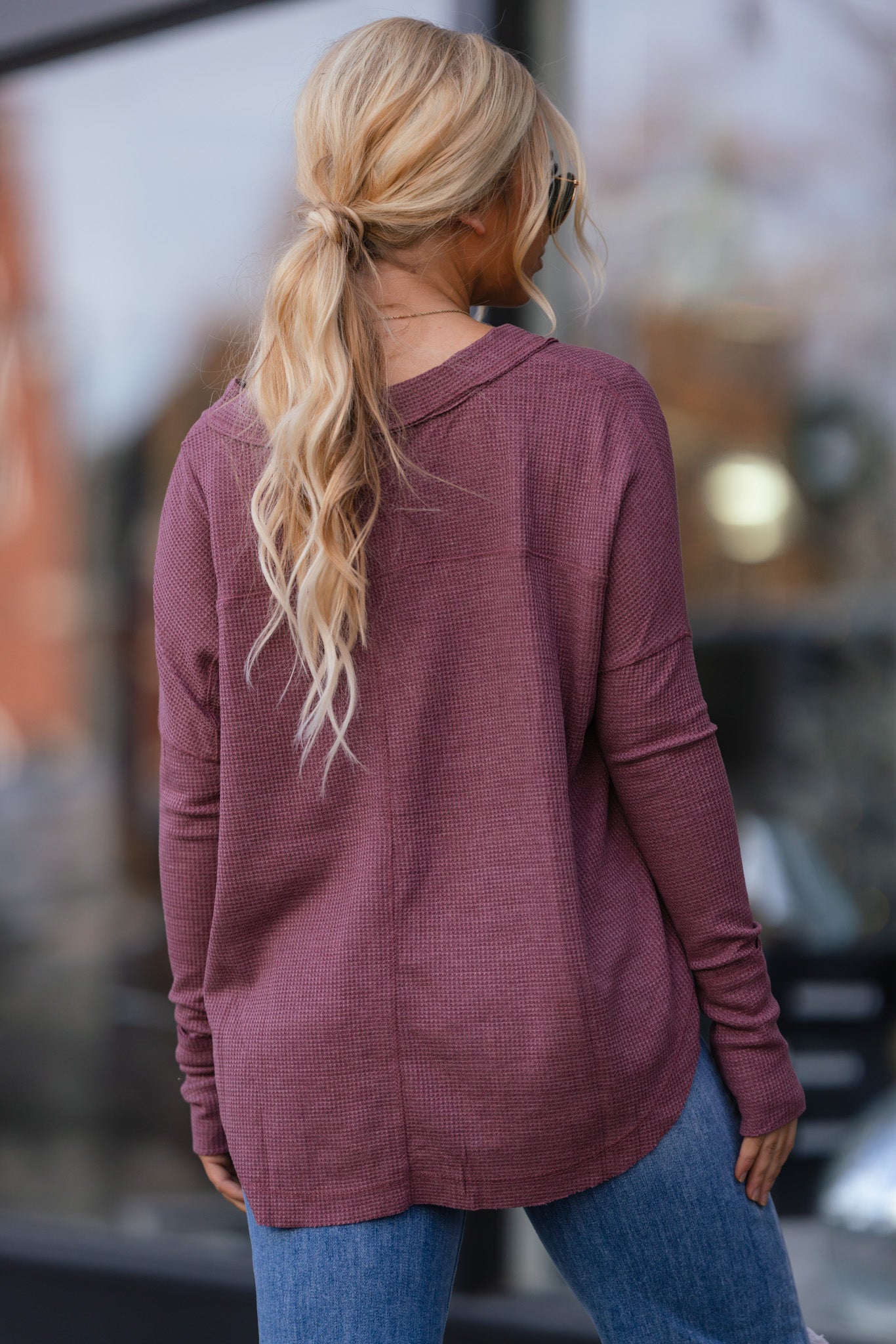 Baby Thermal Button Down (Mauve) FINAL SALE