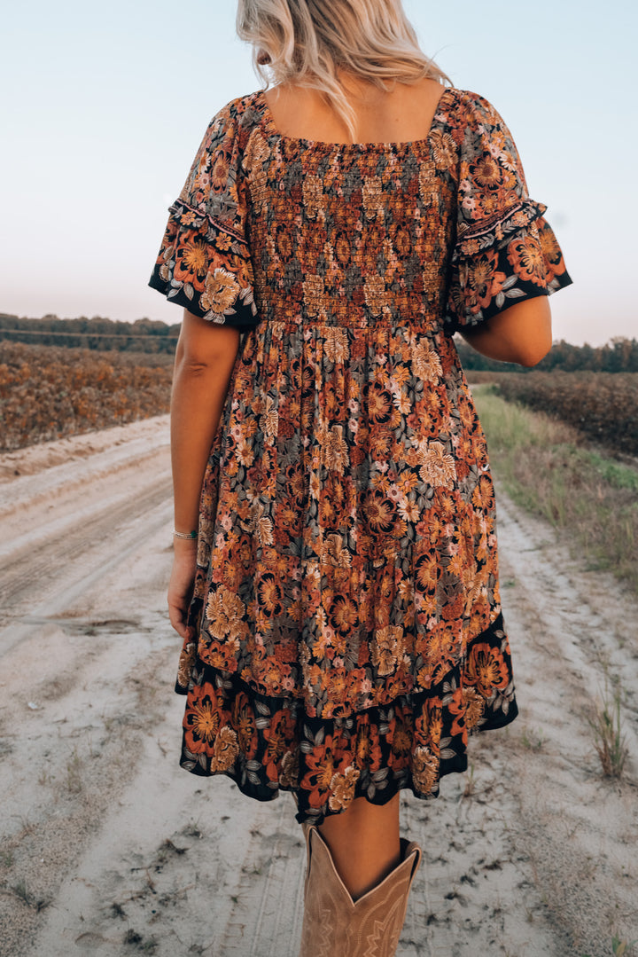 Desert Afterglow Floral Mini Dress