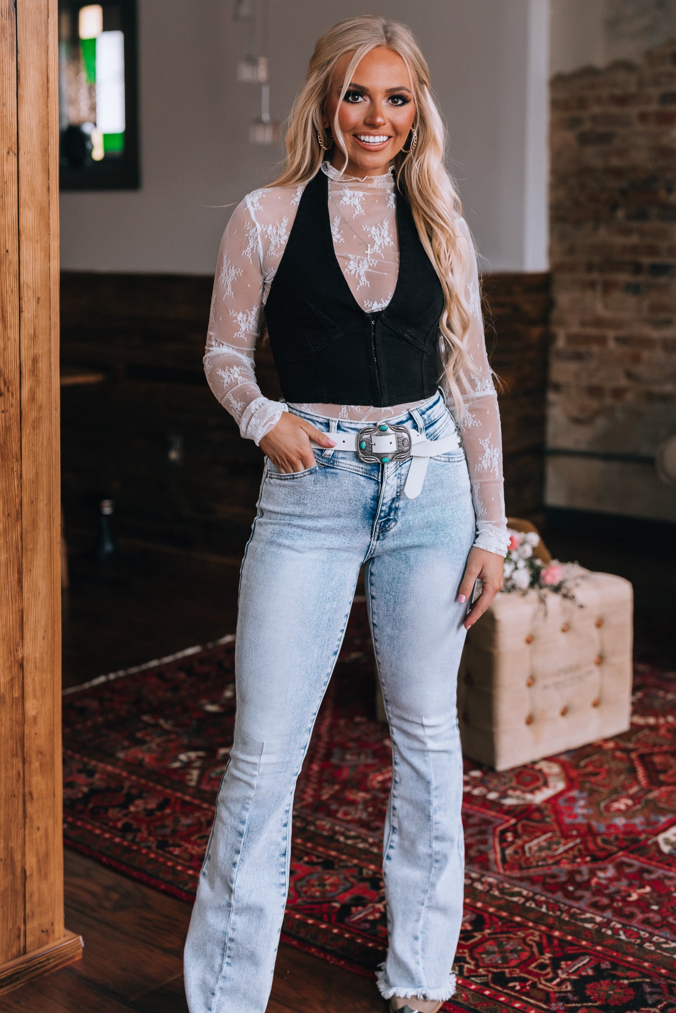 Yeehaw Denim Halter Top (Black) – Southern Alternative