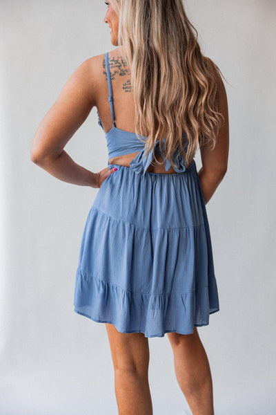 Bren Lace Mini Dress (Blue) FINAL SALE