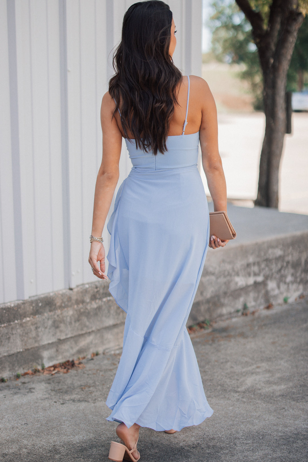 Infinite Love Asymmetrical Maxi Dress (Baby Blue) FINAL SALE