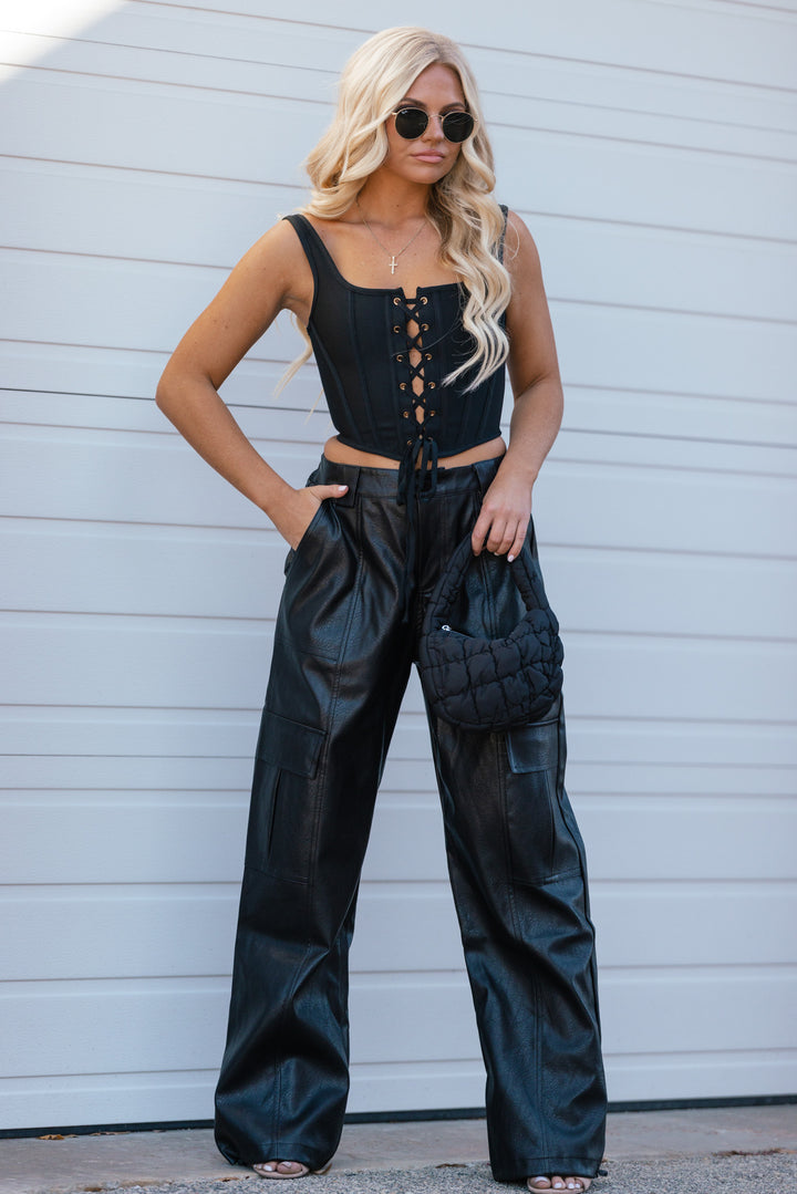 Call Me Yours Faux Leather Joggers FINAL SALE