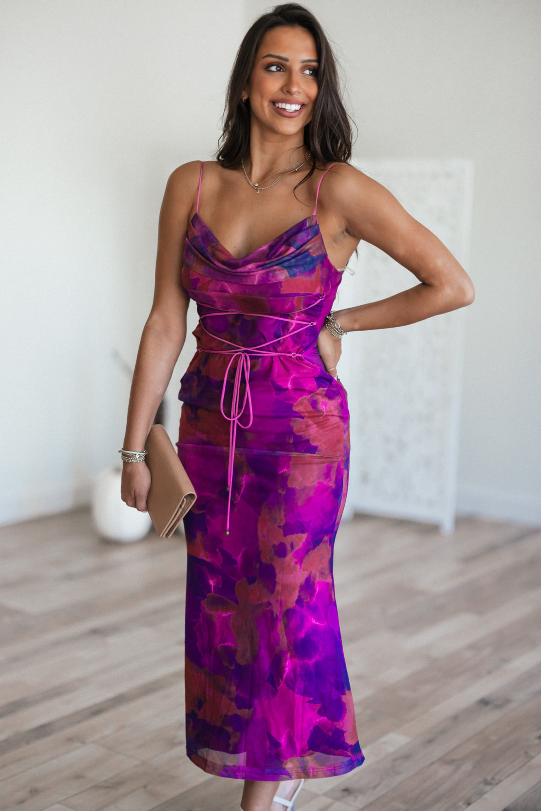 floral midi dress sale Signature Side Slit Midi Dress - Floral Citrus