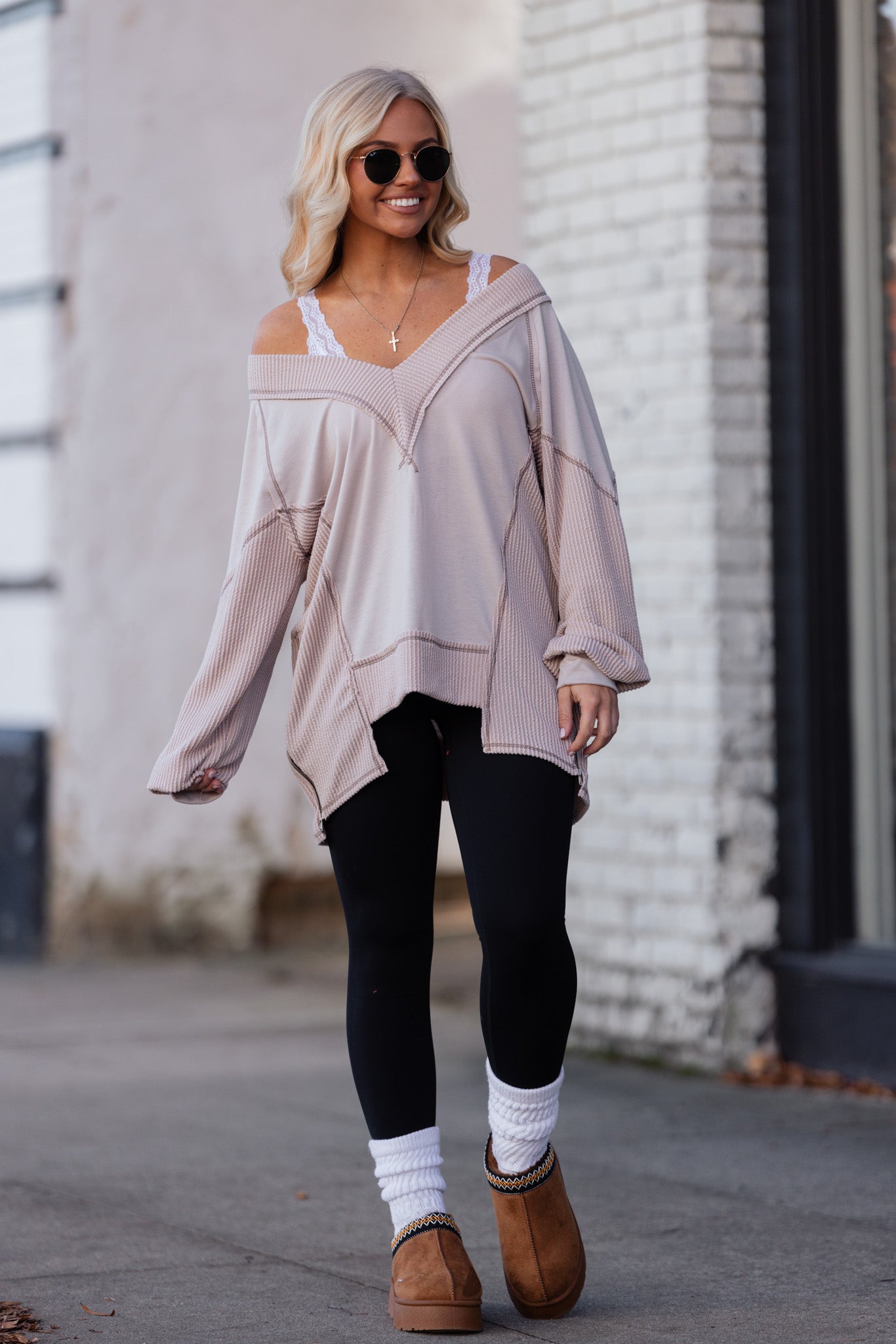 In The Mood French Terry Long Sleeve Top FINAL SALE