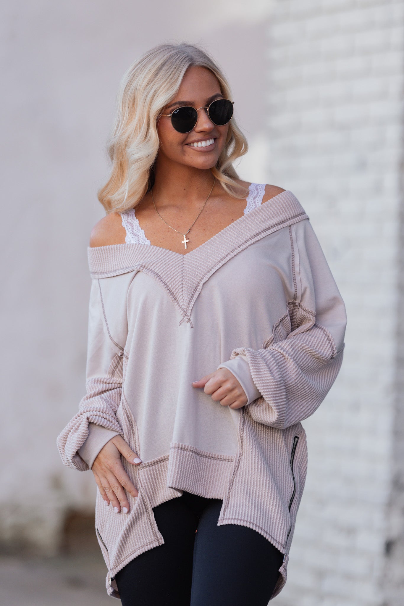In The Mood French Terry Long Sleeve Top FINAL SALE