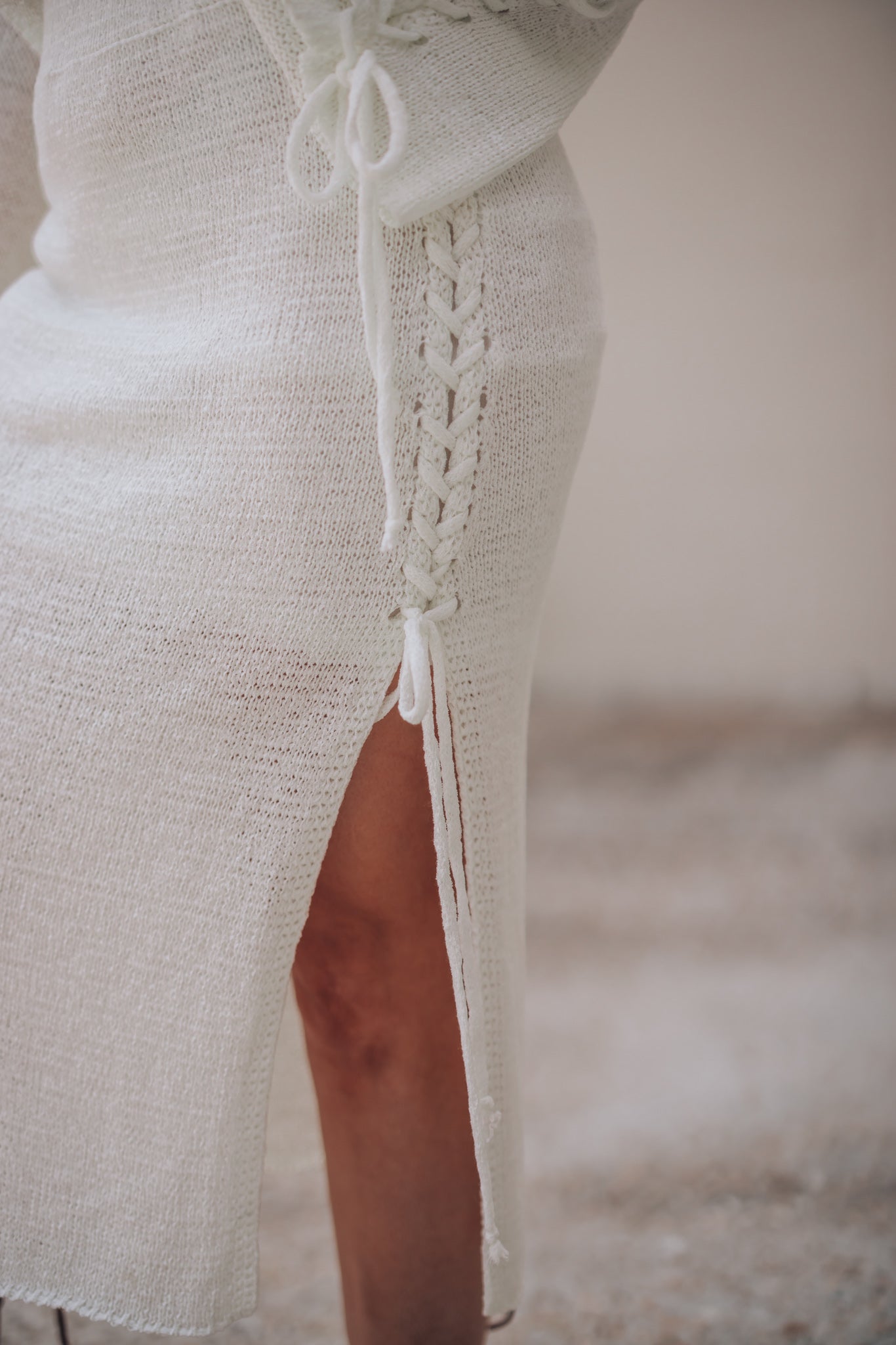 Stella Knit Skirt (Cream) FINAL SALE